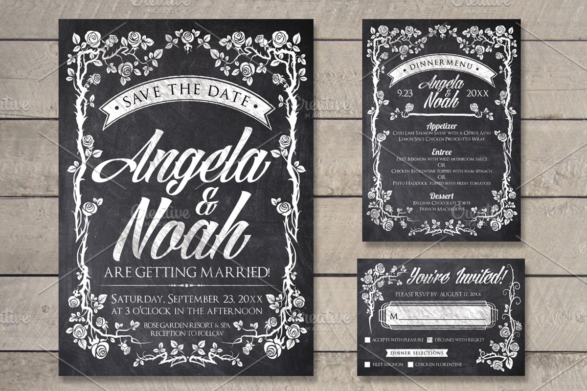 Chalk Wedding Invite, a Flyer Template by SkyvaraSupply (Photo 3 of 3)
