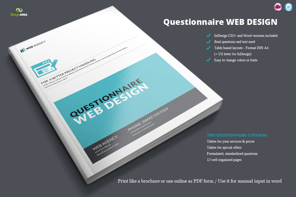 Questionnaire Web Design, a Brochure Template by Imagination Area
