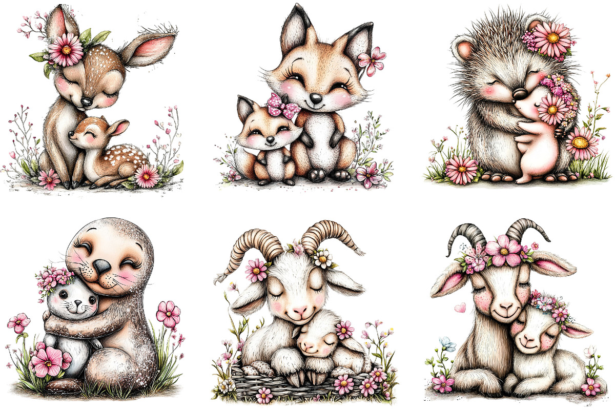 Whimsical Animals Mother's Day, an Illustration by Designking (Photo 2 of 5)