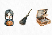 Watercolor Creepy Halloween Clipart, an Illustration by Craft Nest (Thumbnail 5 of 6)