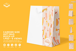 Carrier Size Gift Bag Mock-up, a Print Template by Branda Keeps