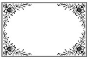 Flower Silhouette Frame Bundle, an Illustration by Creativeshirt (Thumbnail 2 of 9)