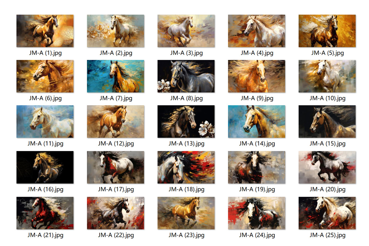 Collection of oil painting horses, a Decorative Illustration by fei long (Photo 3 of 10)