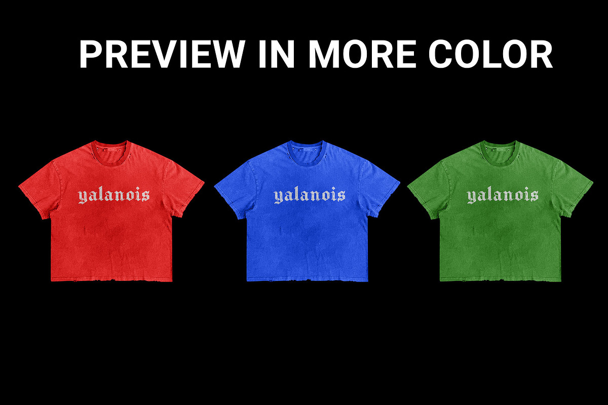 distressed vintage T-shirt mockup, a Shirt Mockup by yalanois (Photo 3 of 5)