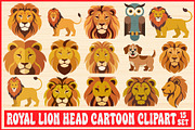 Royal Lion Head Cartoon Clipart, an Object Graphic by jahid234 (Thumbnail 1 of 16)