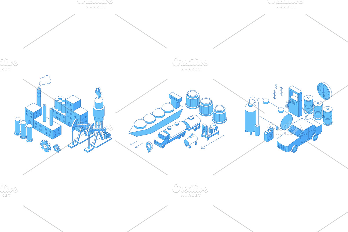 Oil industry concept. Extraction oil, an Illustration by Valerie Bodnar