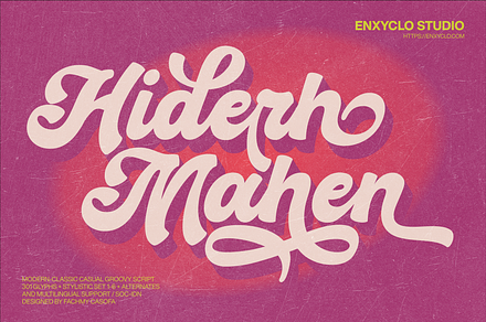 Hiderh Mahen - Bold Groovy Script, a Script Font by Enxyclo Studio