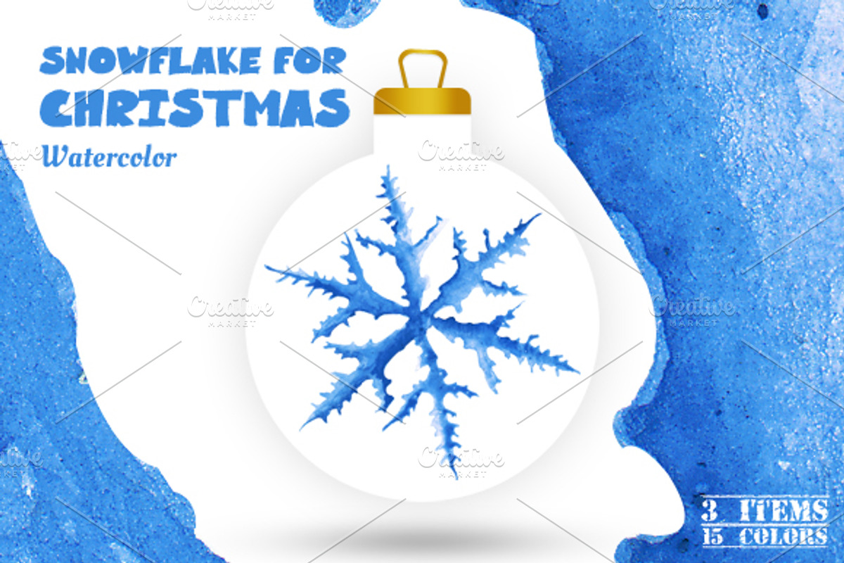 Watercolor of Snowflakes, an Illustration by Renovatio (Photo 1 of 2)
