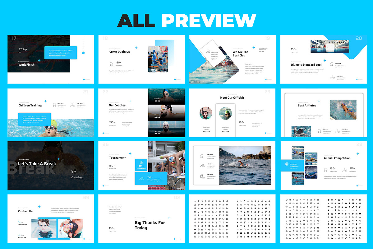 Swimming Powerpoint Presentation, a Presentation Template by Giant Design