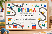 Diploma Certificate Template Kids, an Education Illustration by Irina Ostapenko (Thumbnail 3 of 3)
