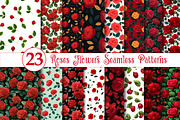 Red Roses Seamless Patterns, a Texture Illustration by Dream Creation (Thumbnail 1 of 5)
