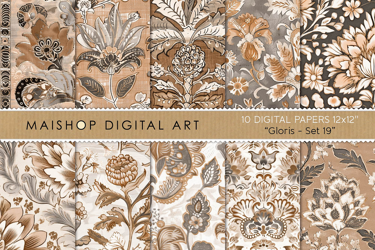 Refined Scrapbook Papers, a Pattern Graphic by Maishop (Photo 1 of 8)