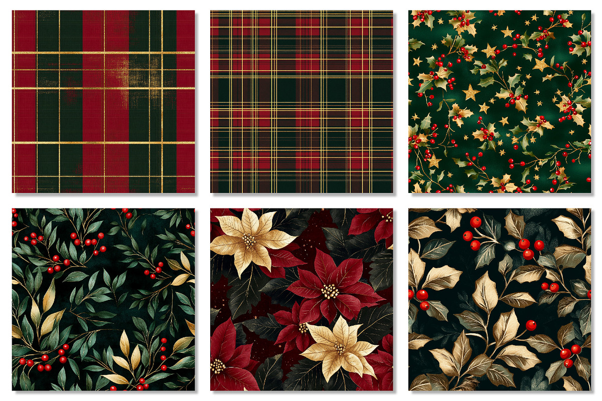 Classic Christmas Digital Paper, a Texture Graphic by Dream Creation (Photo 5 of 6)