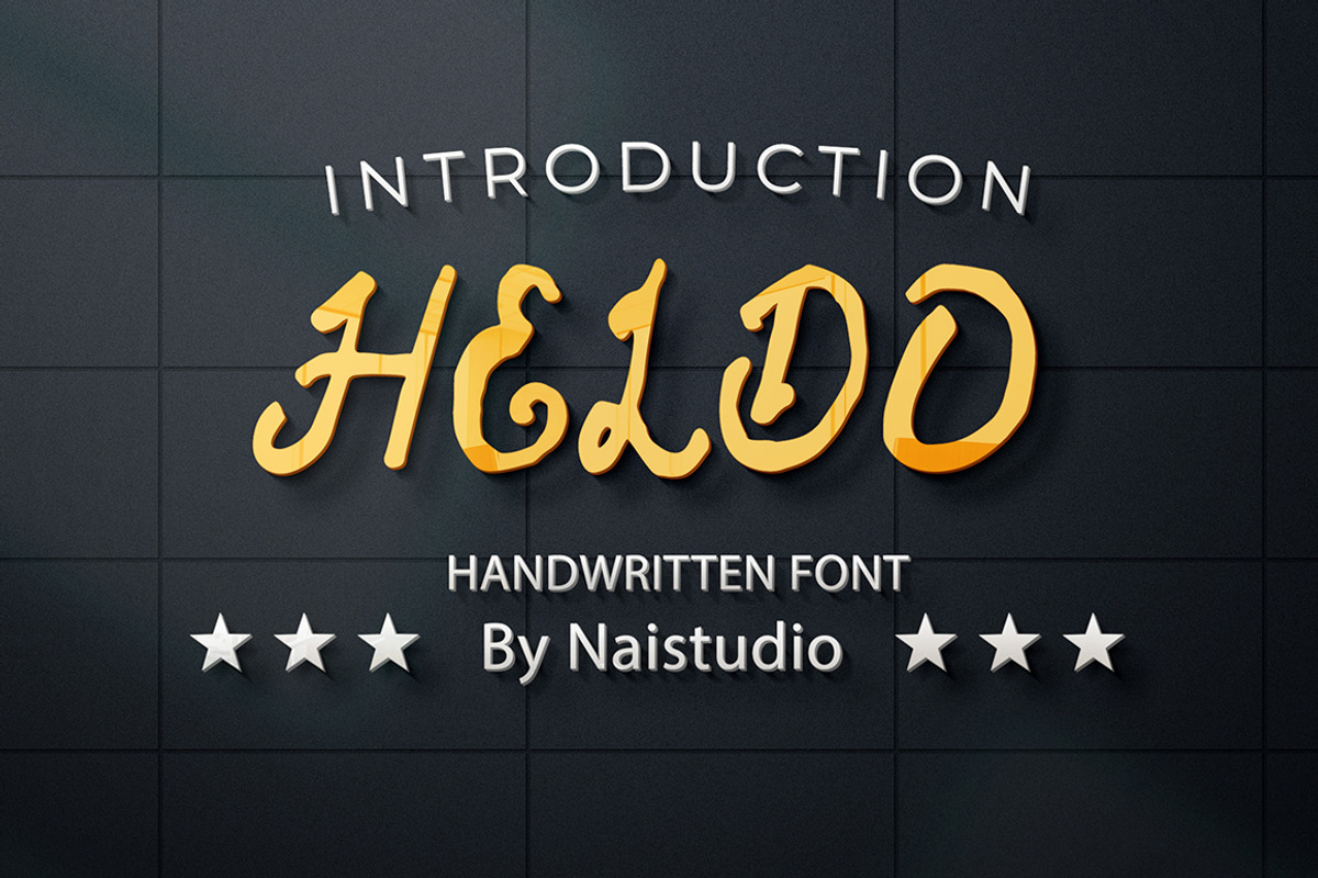 HELDO - Elegant Handwritten Font, a Script Font by Naistudio (Photo 1 of 7)