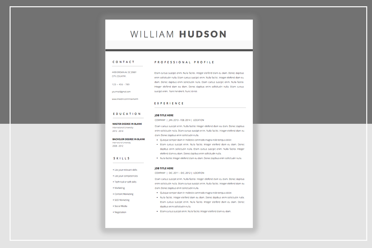 B U N D L E • 10 Resume Templates, a Resume Template by ResumeStudio (Photo 3 of 12)