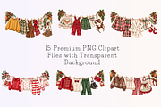 Kids Christmas Clothesline Cliparts, a Seasonal Illustration by Ink Gallery (Thumbnail 5 of 6)