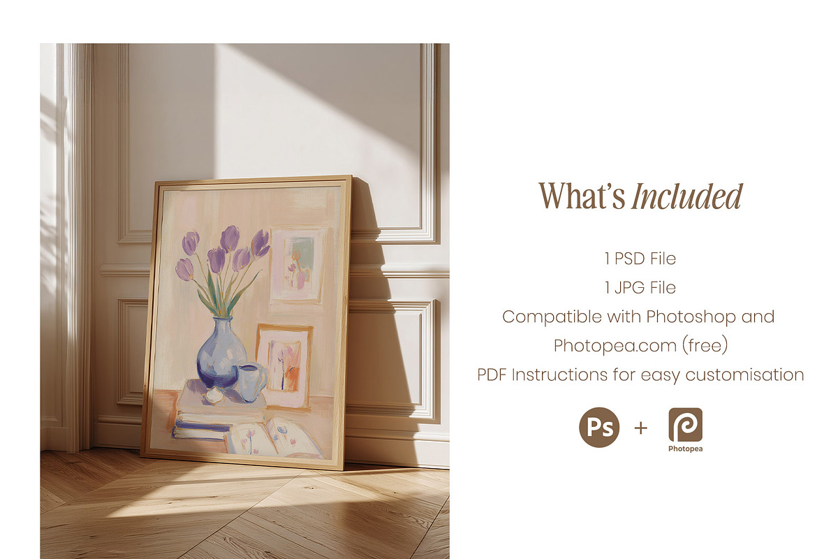 Minimal Frame Mockup | Neutral Wall, a Household Mockup by Indigo Rain Creative (Photo 3 of 4)