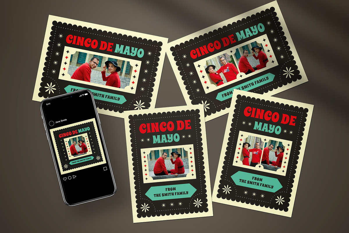 Cinco De Mayo Greeting Card, a Card Template by graphicook (Photo 1 of 4)