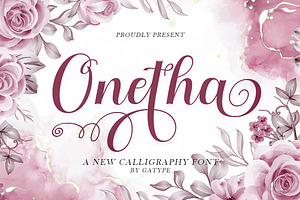 Onetha, a Script Font by Gatype