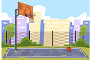 Outdoor basketball court. School, a Sport Illustration by Stock-Smart-Start (Thumbnail 1 of 3)