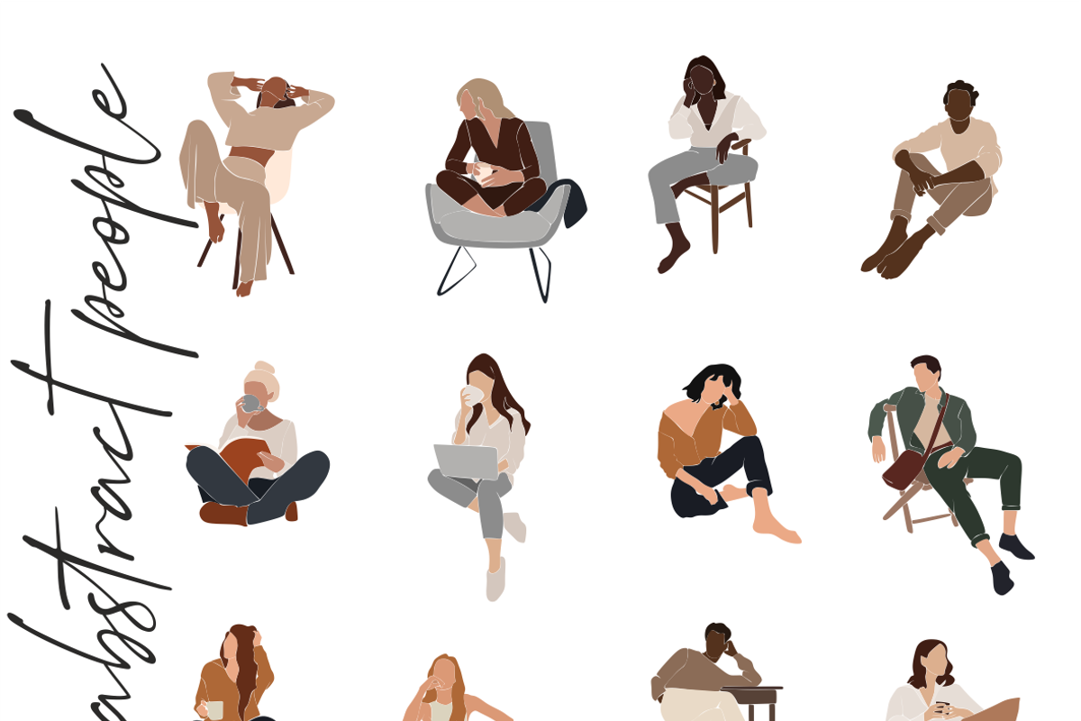 Abstract people, Women at home, a Person Illustration by Yana_mide (Photo 3 of 7)