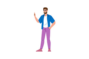 Confident man explaining and, a Person Illustration by pikepicture