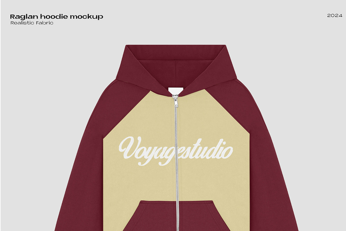 Raglan hoodie mockup, a Hoody Mockup by Voyage Studio (Photo 2 of 3)