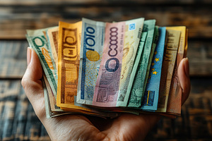 Hand displaying a variety of colorfu, a Photo by Tanuart