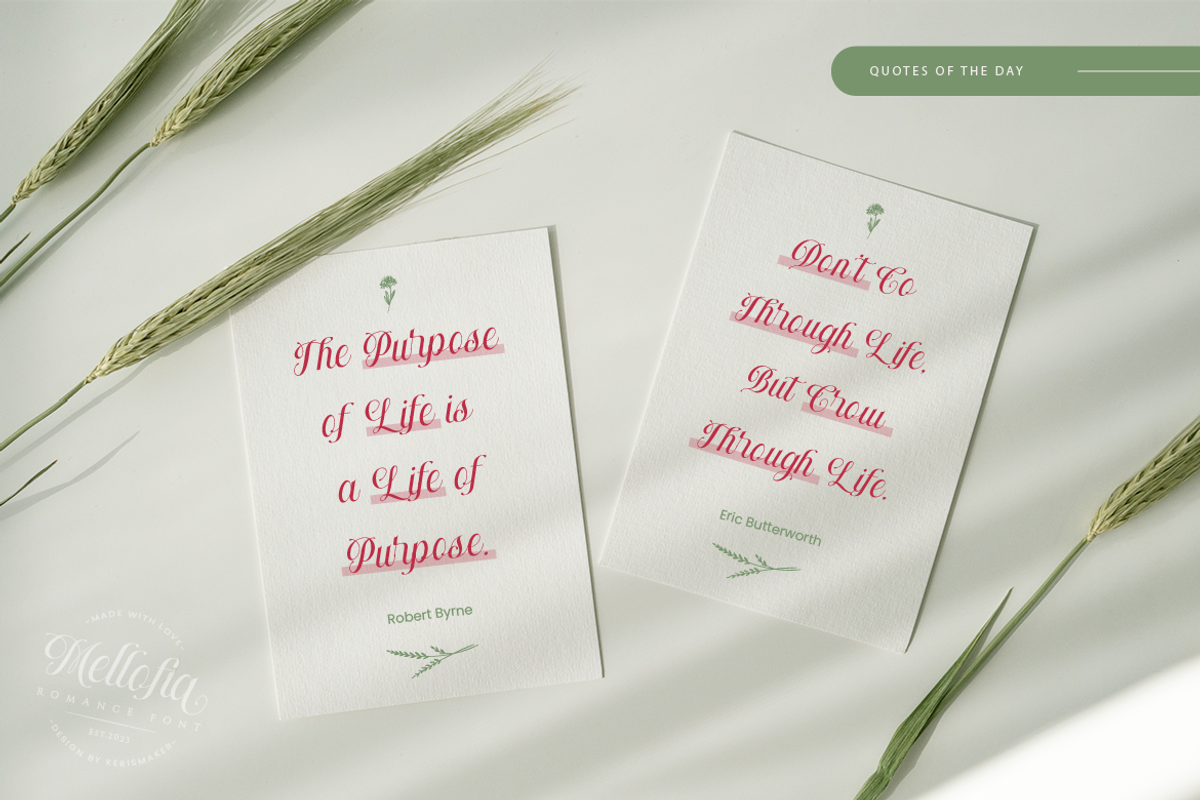 Mellofian, a Script Font by kerismaker (Photo 6 of 12)