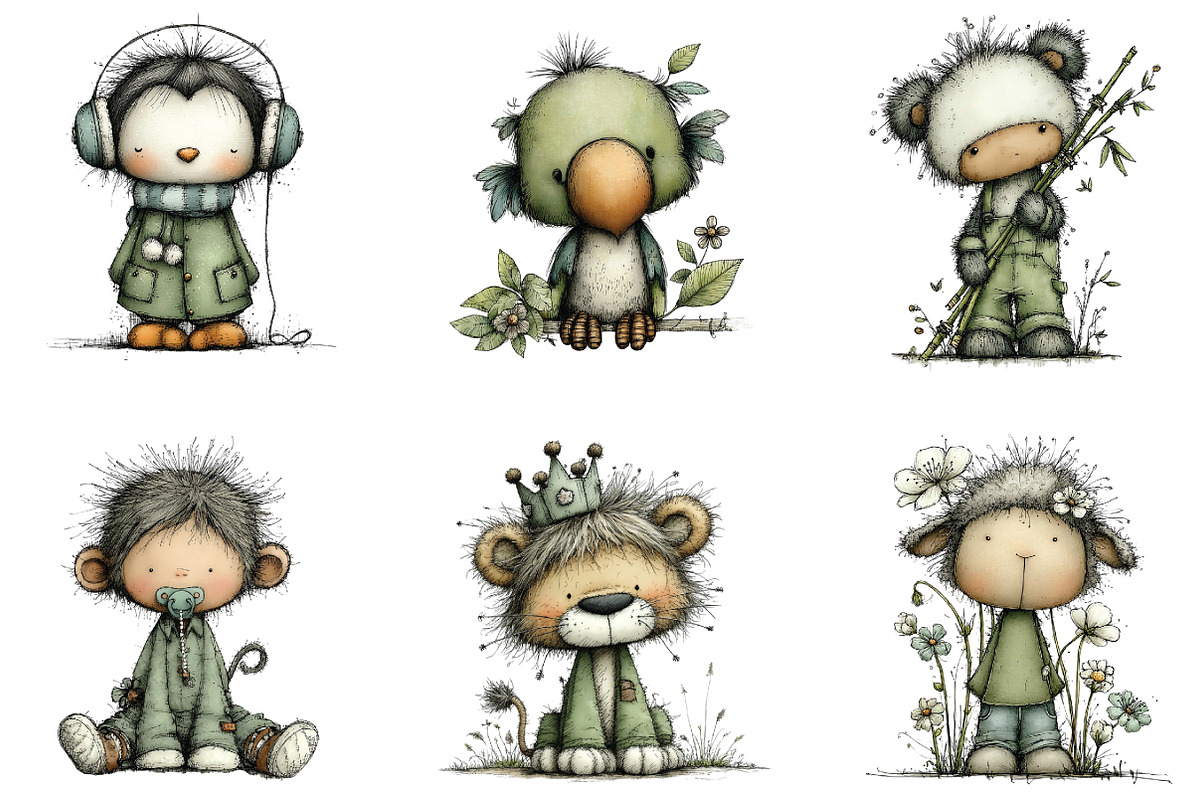 Baby Animal Clipart Bundle, an Illustration by CraftArtStudio (Photo 3 of 6)