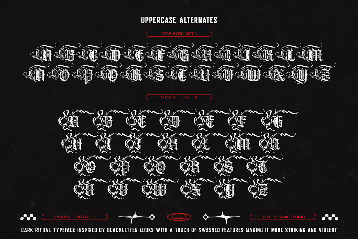 Dark Ritual Typeface, a Blackletter Font by alit design (Photo 8 of 20)