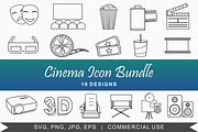 Cinema Icon Bundle, an Outline Icon by KiddoGlyphs Studio (Thumbnail 1 of 4)