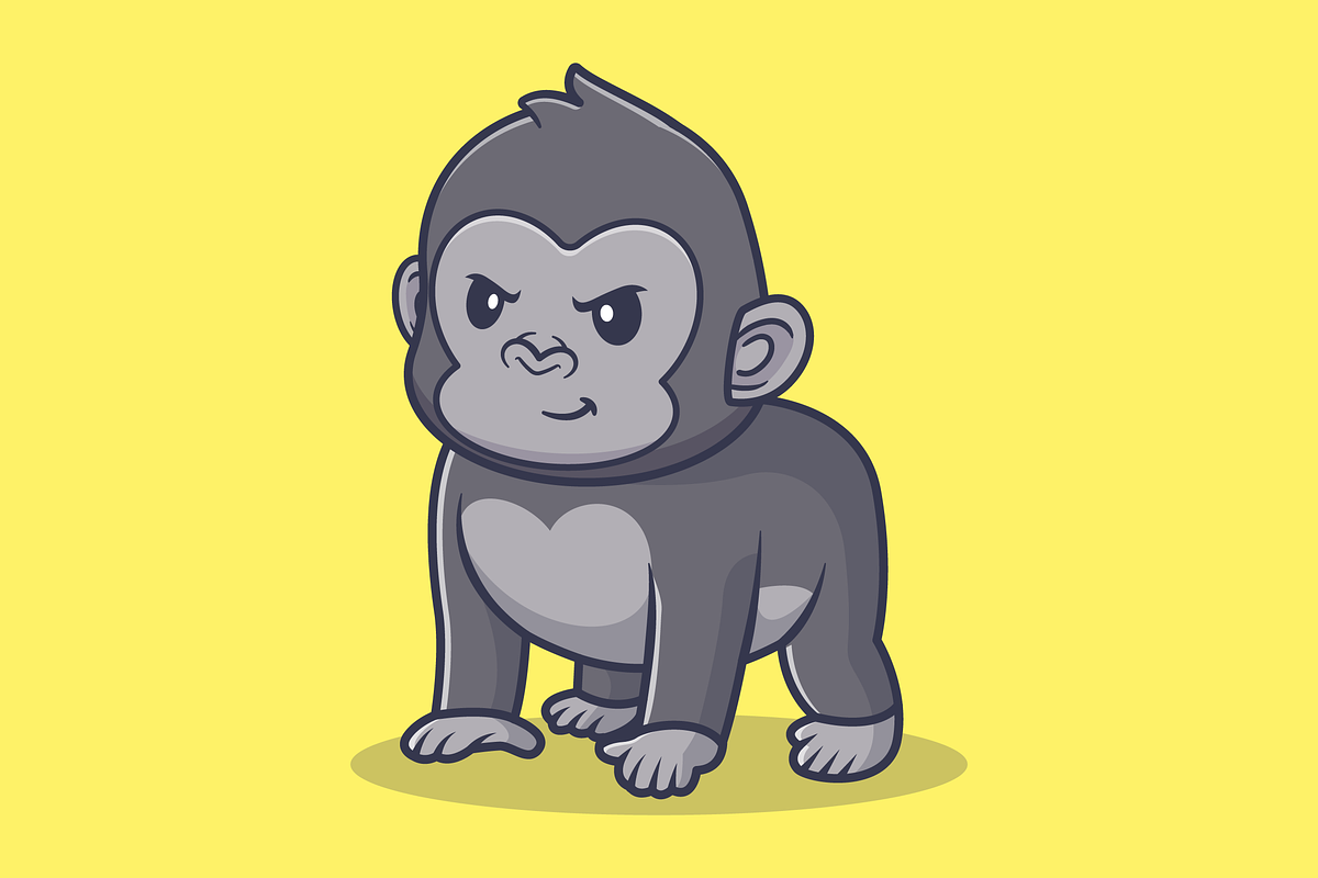 Cute Angry Gorilla Cartoon, an Animal Illustration by Catalyst Labs