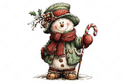 Whimsical Christmas Snowman PNG, an Illustration by Craft Nest (Thumbnail 5 of 10)