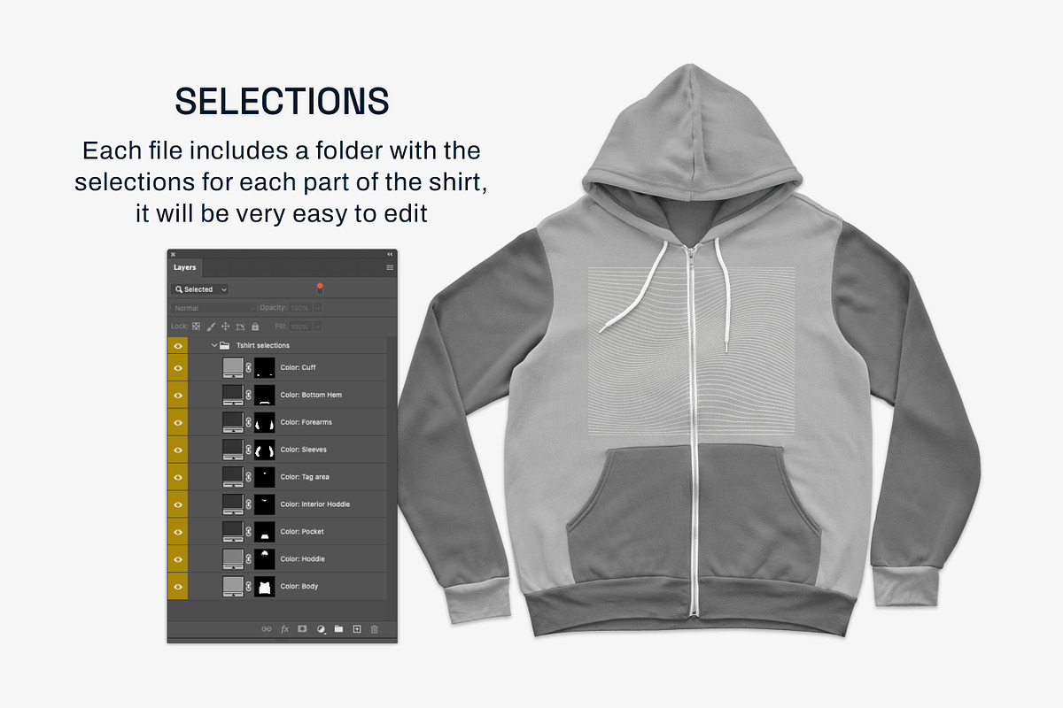 Bella Canvas Mens Zip Hoodie Mockups, a Hoody Mockup by GraphicHero (Photo 6 of 9)