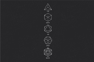 5 Elements - Sacred Geometry Icons