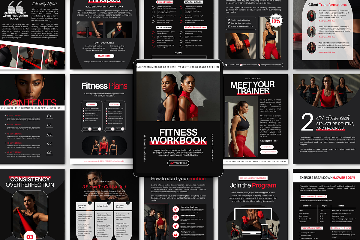Fitness Coach Canva Template Bundle, a Social Media Template by DigiPax (Photo 8 of 15)