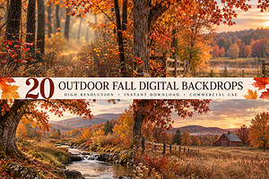 Fall Digital Backdrops BUNDLE
