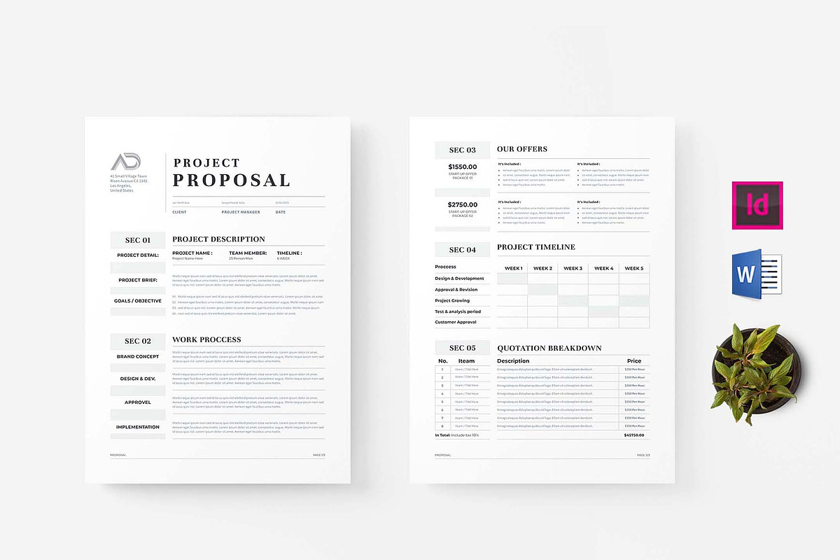 Proposal | MS Word & Indesign, a Stationery Template by design_hut (Photo 1 of 7)