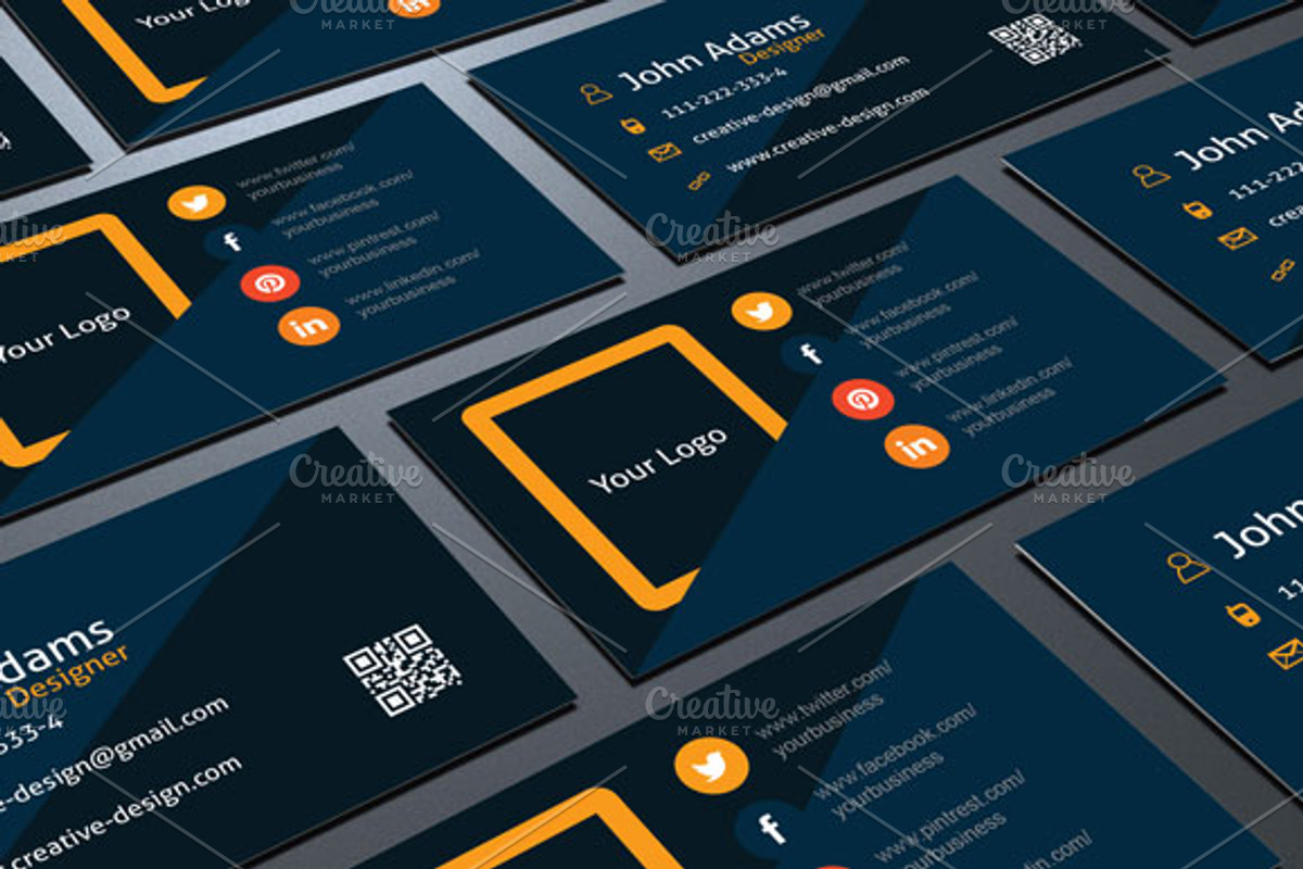 Flat Business Card Design Template, a Business Card Template by felicidads (Photo 3 of 3)