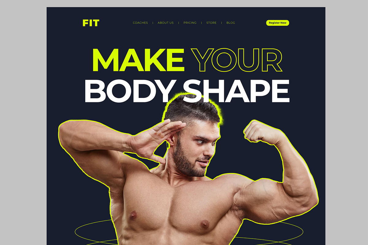 Fitness Website Landing Page, an UI Kit Template by CreativeShaper (Photo 2 of 6)