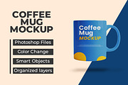 Blue ceramic coffee mug mockup, a Cups & Container Mockup by Viswal Studio (Thumbnail 1 of 2)