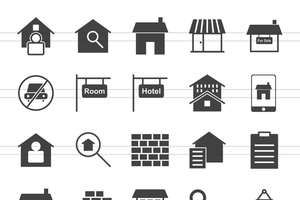 50 Housing Glyph Icons preview 2