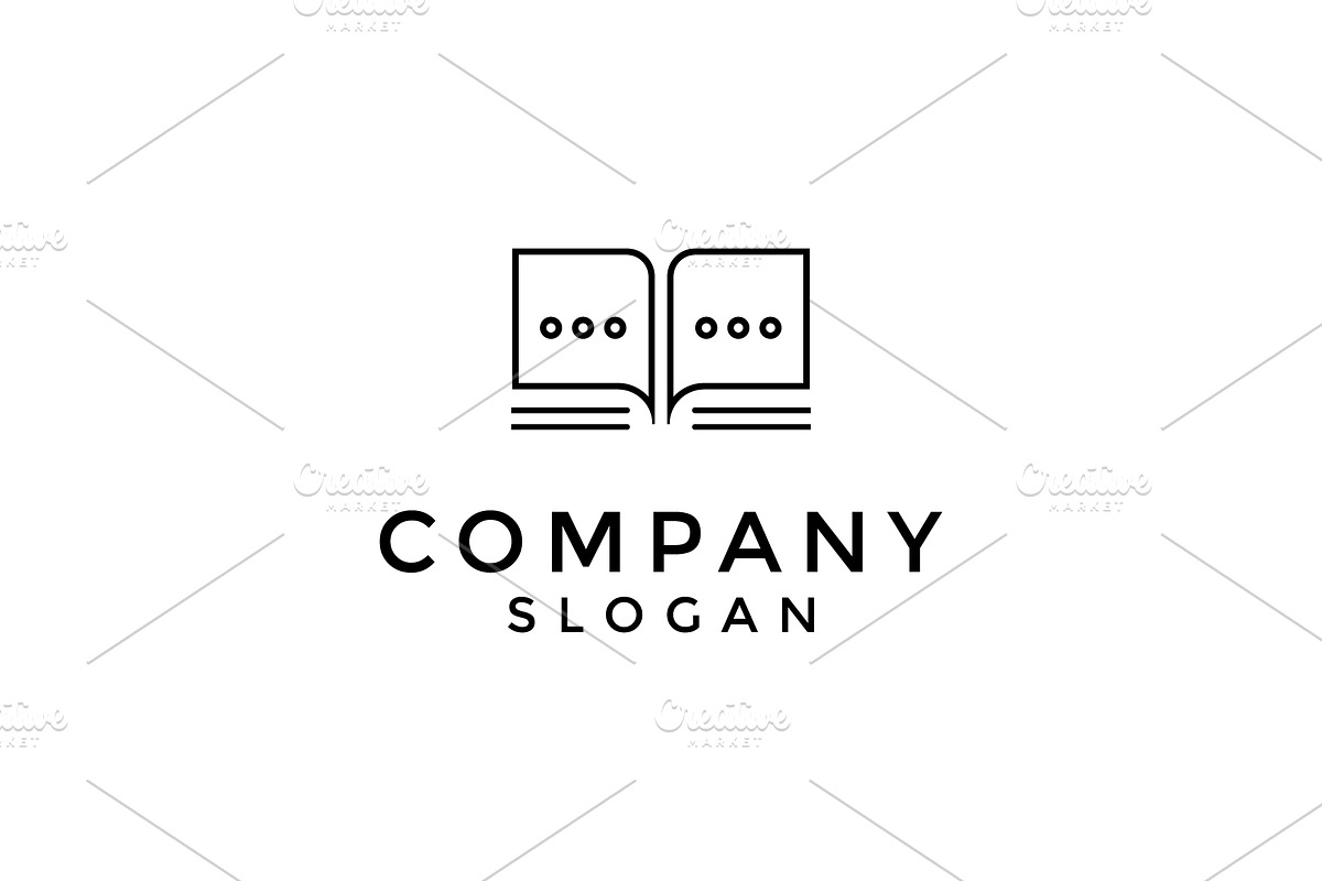 chat book logo, a Branding & Logo Template by Rasagama Studio