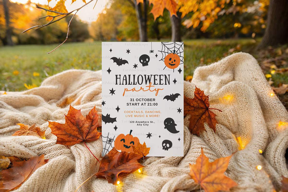 Autumn Greeting Card Mockup, an Advertising Mockup by TatiMockup (Photo 4 of 4)