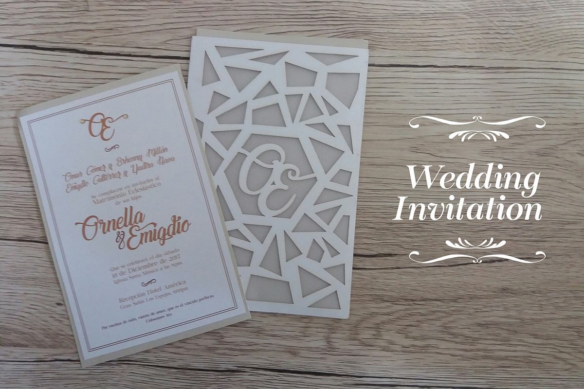 Wedding Invitation ( Laser Cut ), an Invitation Template by Pegaconleche Papercute