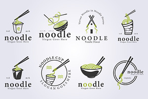 set of noodle cup and bowl logo, a Branding & Logo Template by Lodzrov