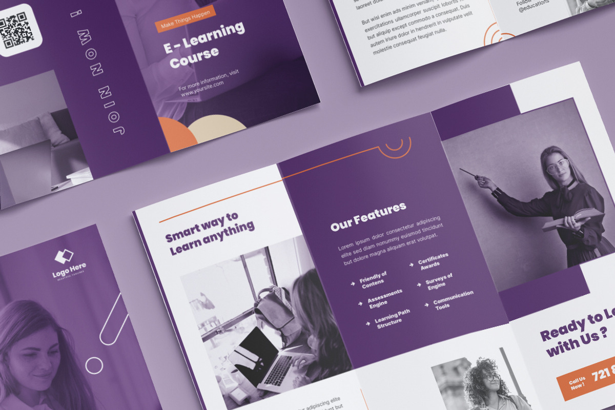 E-Learning Course Trifold Brochure, a Brochure Template by Rahardi Creative