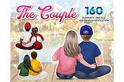 Couple sitting clipart PNG, a Person Illustration by Podcliparts (Thumbnail 1 of 9)