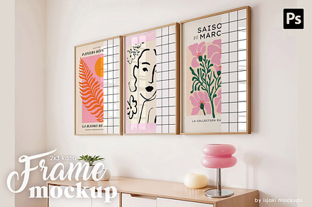 Aesthetic Set Of 3 Frames Mockup